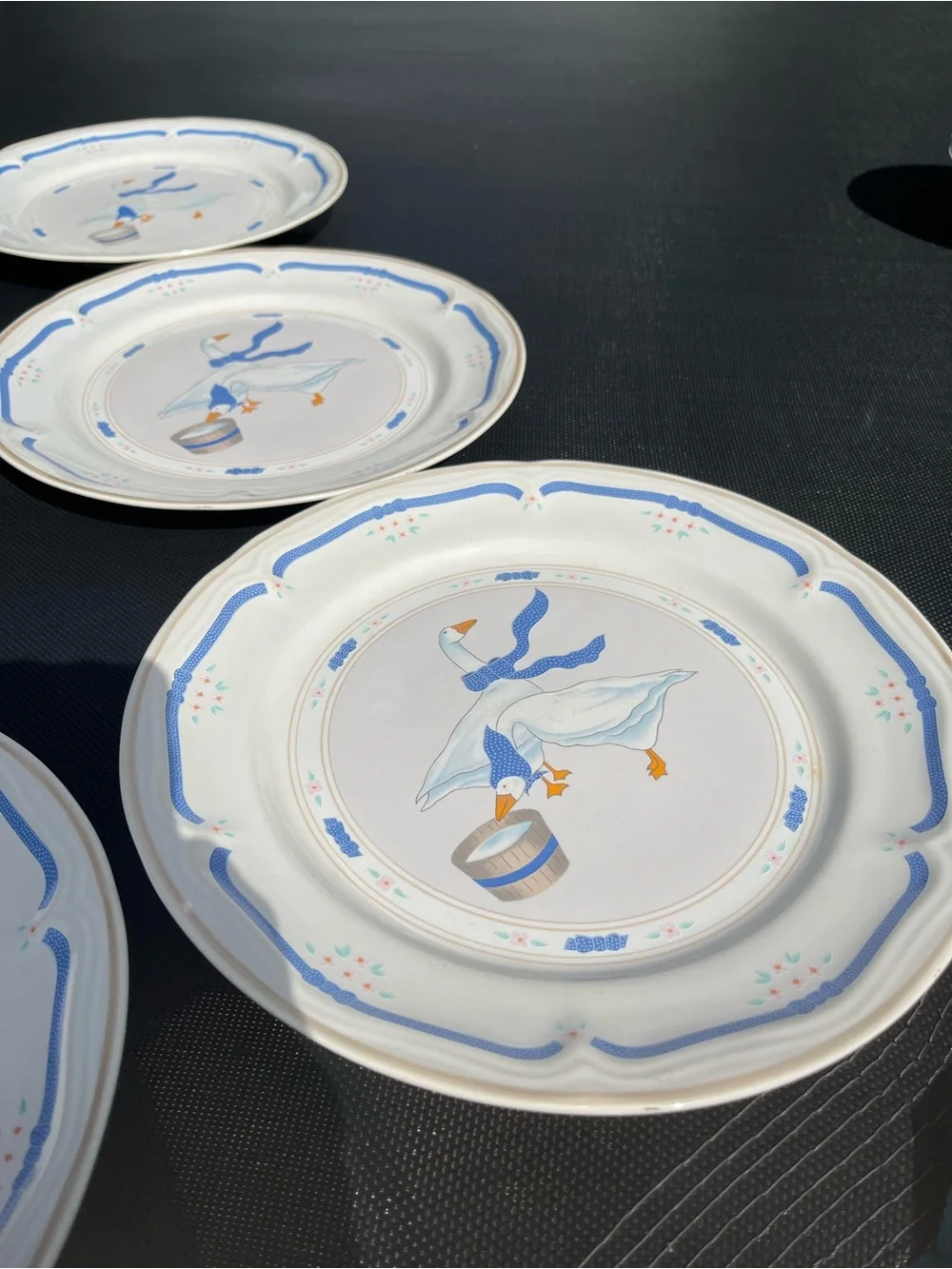 Set of 6 Newcor Geese Dinner Plates